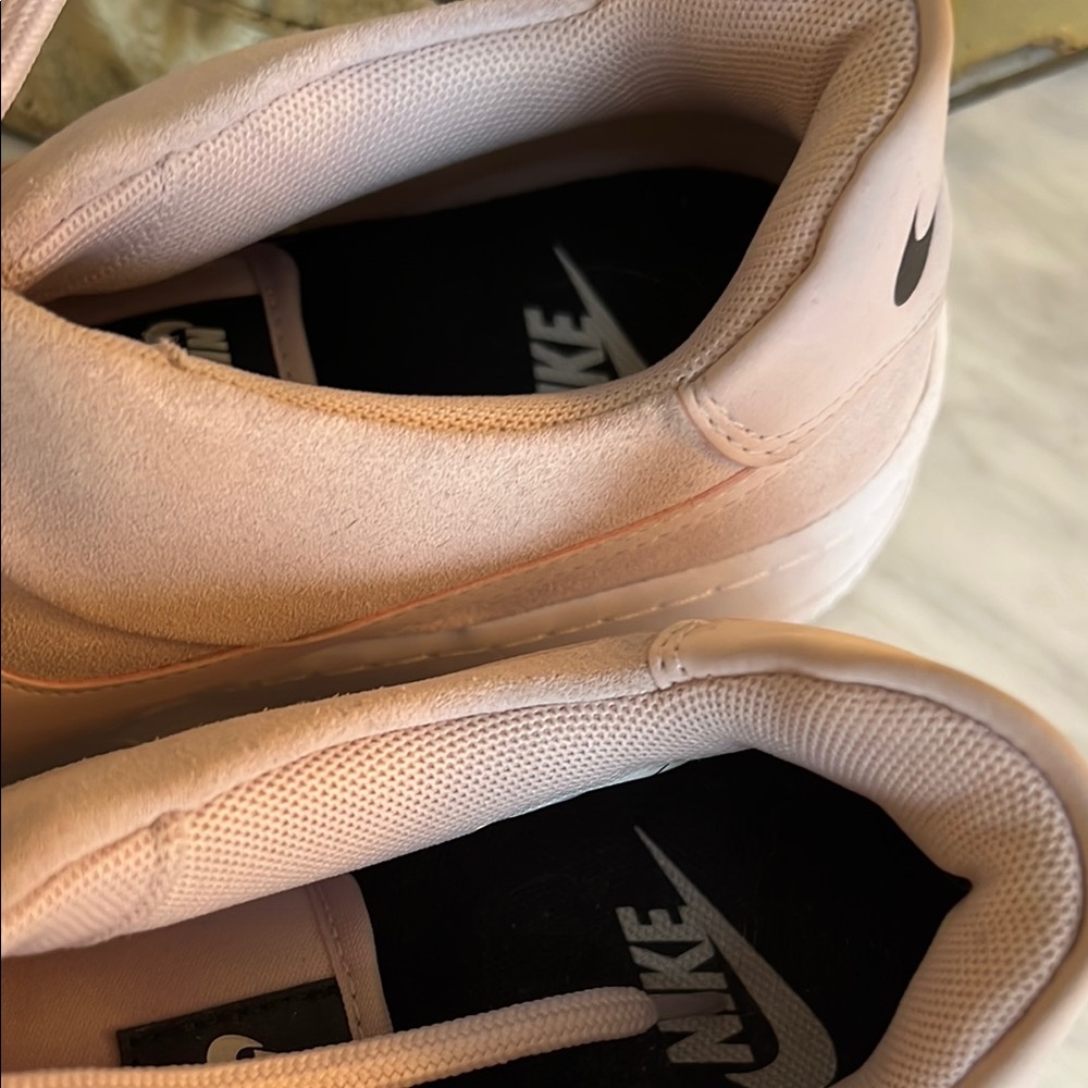Nike AIR FORCE 1 AF1 Pink Suede Sneakers with White Laces - Picture 9 of 10
